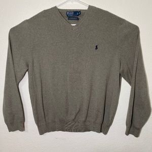 Polo Ralph Lauren Mens XXL Gray V Neck Sweater